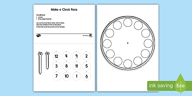 Make a Clock Face Activity - Teaching Resources - Twinkl