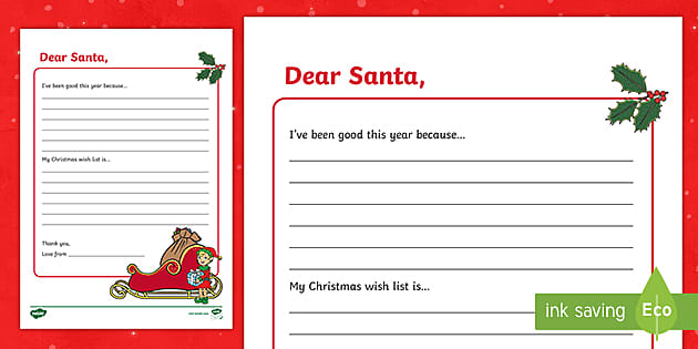  Holiday Wrapping Paper- Letter from Santa! Write Your