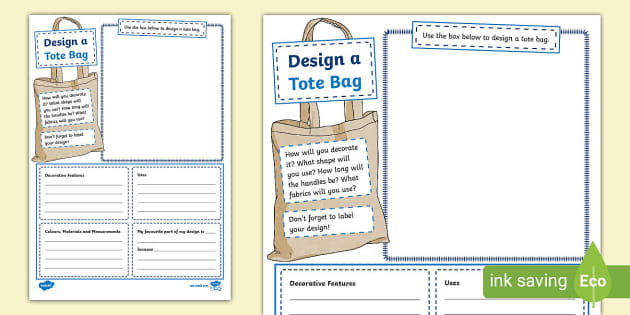 Design a Tote Bag Activity - KS2 (teacher made) - Twinkl