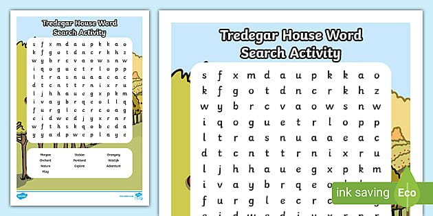Tredegar House Word Search Activity