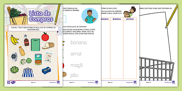 Lista de Compras para Alimentos (teacher made) - Twinkl