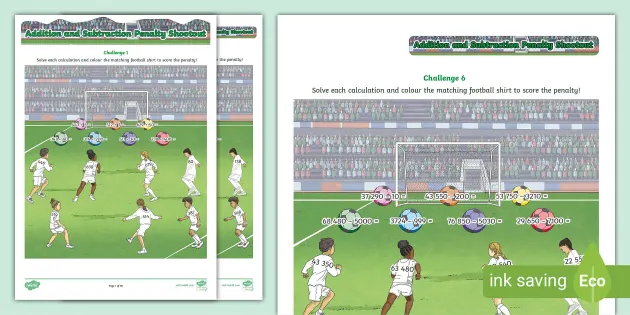 👉 KS2 Addition and Subtraction Penalty Shootout Activity Sheet