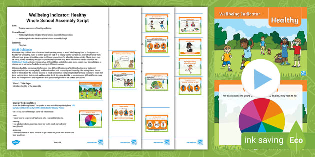 Whole School Assembly On Wellbeing Indicator: Healthy PowerPoint