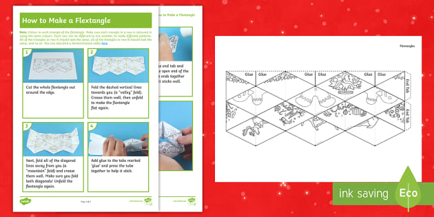 KS2 Christmas Flextangle Paper Craft (teacher made) - Twinkl