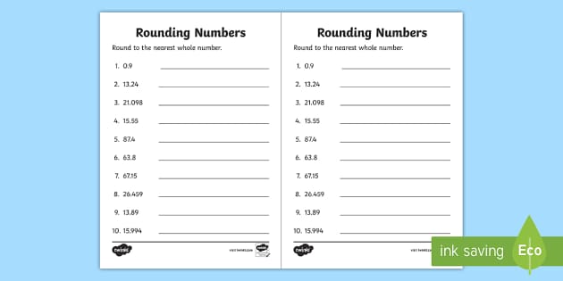 Rounding Numbers activity for 5