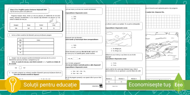 Clasa a II-a: Pregătire pentru Evaluarea Națională MEM – Fișă de exersare pentru luna februarie
