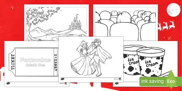 KS1 Pantomime Colouring Pages (l'insegnante ha fatto)