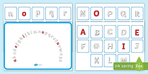 new lower case alphabet colour coded arc with matching cards