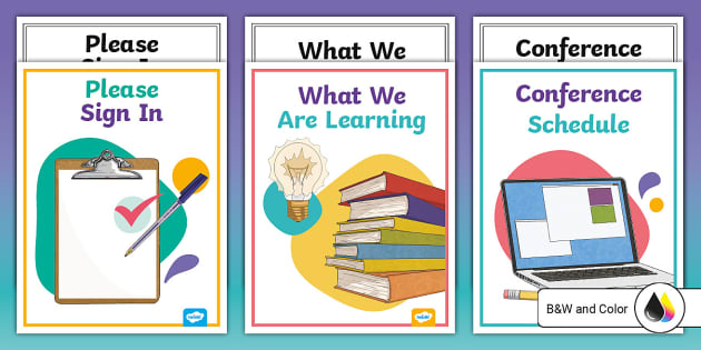 Student-Led Conference Signs (teacher made) - Twinkl