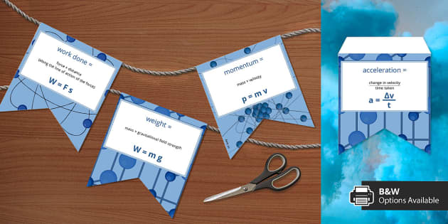 GCSE Physics Written Equation Display Bunting | Beyond