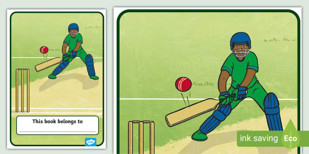 FREE! - A Colourful Cricket-Themed Book Cover | Twinkl | KS1 | P.E.