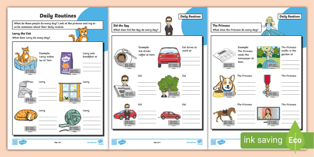 Daily routine Board game by English - ESL -French-German teachers aids