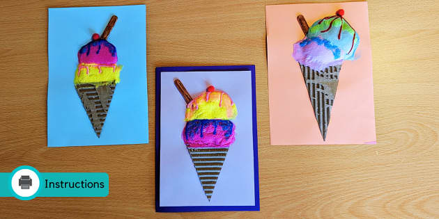Puffy Paint Ice Cream Craft  Summer Crafts (Teacher-Made)