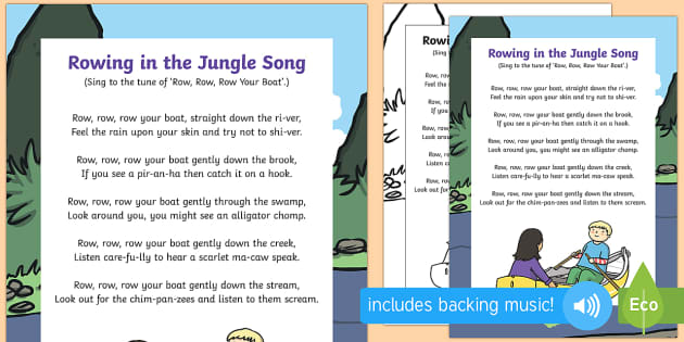 Rowing in the Jungle Song (Hecho por educadores) - Twinkl