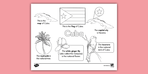 cuban flag coloring page