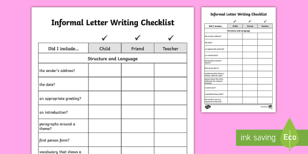 writing checklist ks2