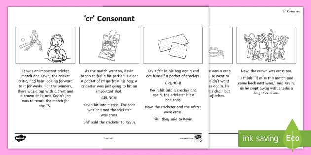 Cr Consonant Blend Spotter Story Teacher Made