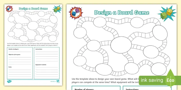 Social Studies Board Games, PDF printables with template