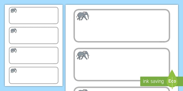 FREE! - Elephant Themed Editable Drawer-Peg-Name Labels (Blank)