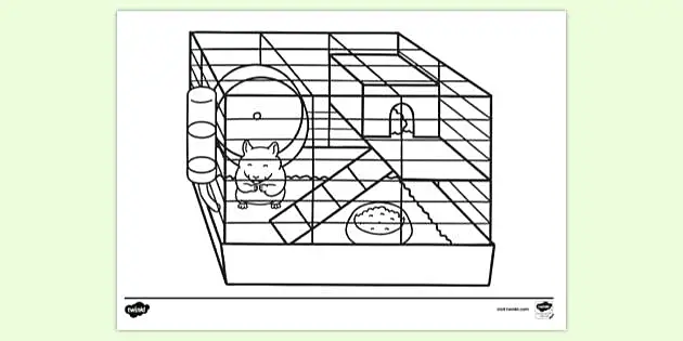 FREE! - Hamster In Cage Colouring Sheet (teacher made)