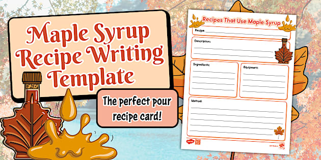 Maple Syrup Recipe Writing Template