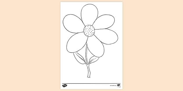 free printable simple flower colouring page resources