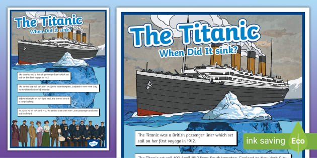 Date the Titanic Sunk Display Poster (teacher made) - Twinkl