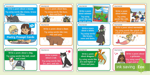 Poetry Prompt Cards For Year 1 and 2 | Poetry Resources