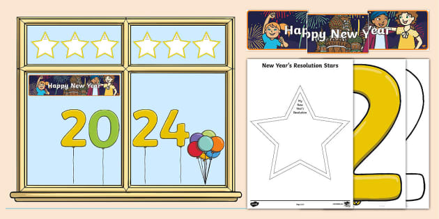 New Year Growth Mindset Posters  Happy New Year 2024 bulletin