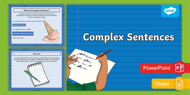 Complex Sentences PowerPoint & Google Slides for 6th-8th Gr