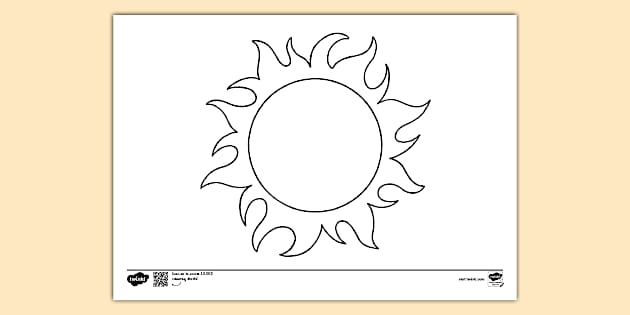 coloring page for sun