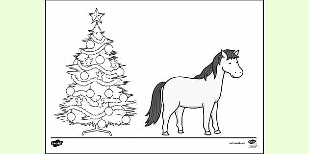 christmas horse coloring pages