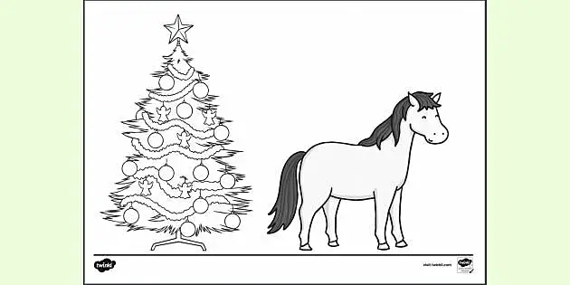 22+ Christmas Horse Coloring Pages