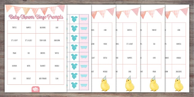 Aazon.co: Baby Shower Bingo Gae, 50 Bingo Cards Perforated Calling...