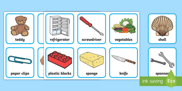 32 Shape and Color Magnets with Real World Objects for Comparison &  Associative Memory, Perfect for Preschool Learning