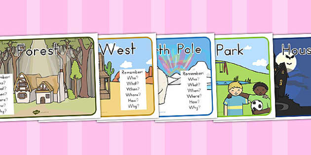 Story Settings Posters (Hecho por educadores) - Twinkl