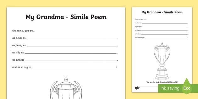 grandmother acrostic poem template
