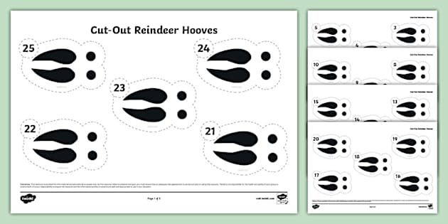 Cut-Out Reindeer Hoof Prints Display | Twinkl | Christmas