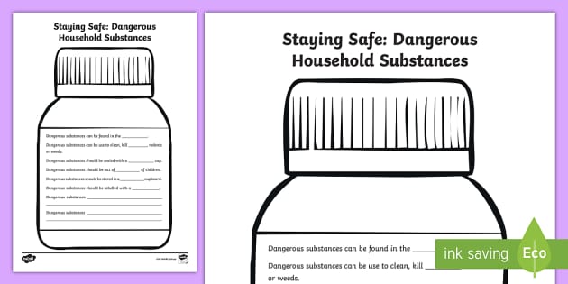 Staying Safe: Dangerous Household Substances Cloze Worksheet