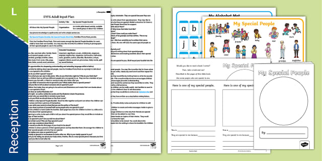 EYFS My Special People Booklet Literacy Plan Resource Pack