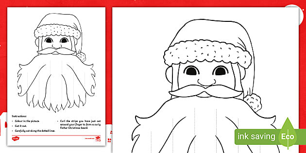 Christmas Scissor Skills - Santa's Beard Cutting Worksheets - Fine Motor  Skills