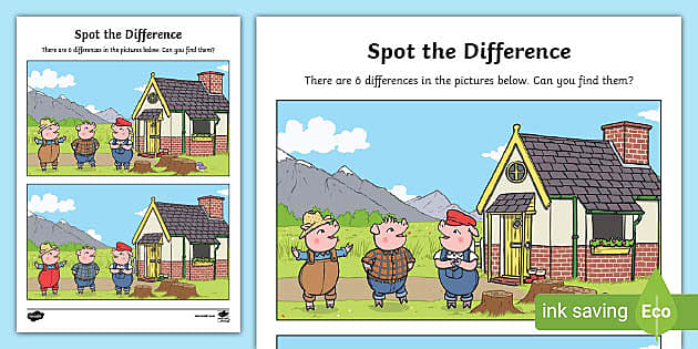 The Three Little Pigs Spot the Difference Activity - difference