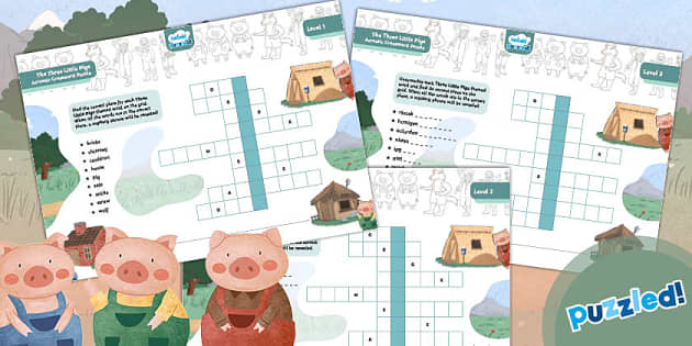 The Three Little Pigs Acrostic Crossword Twinkl Puzzled