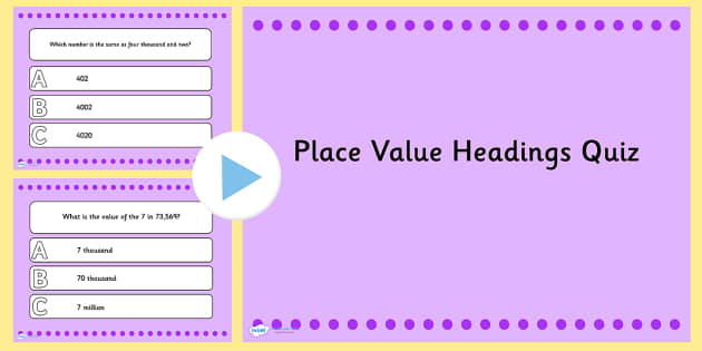 Place Value Headings PowerPoint (teacher made)