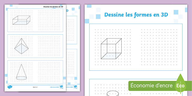 Dessine les formes en 3D (Teacher-Made) - Twinkl