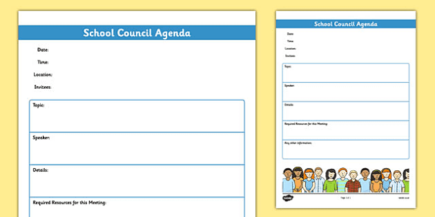 School Council Meeting Agenda Template