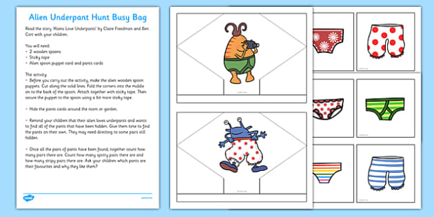 FREE! - Alien Underpant Hunt Busy Bag Resource Pack For Parents to Support