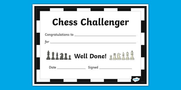 Chess Certificate (teacher made) - Twinkl chess-certificate-teacher-made-twinkl