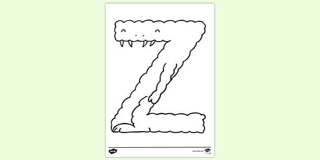 Free Letter Z Colouring Page Colouring Sheets