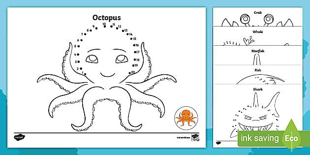 Under The Sea 1 To Dot To Dot Activity Sheets Twinkl